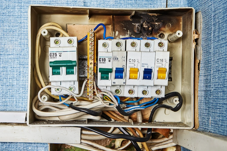 Electrical wires in an apartment